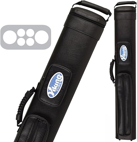 Viking Funda para taco de piscina, funda para palo de piscina con correa para el hombro, carcasa de vinilo y fieltro interior, funda para taco de