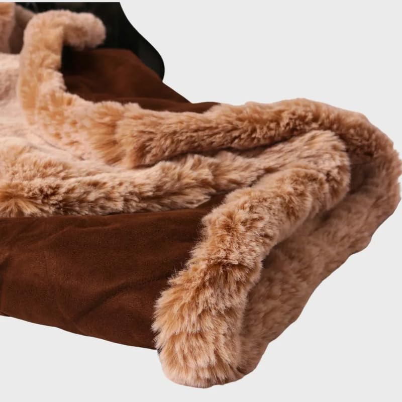 Image of Blanket for Dog & Cat 100% Polyester Warm Comfortable pet Blanket (Small, Brown)