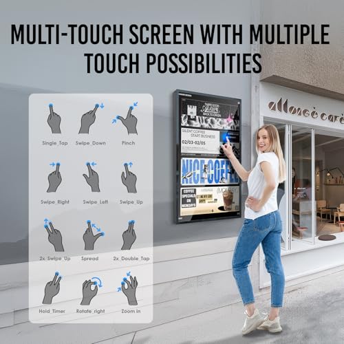 Image of 32-inch Touch Screen Monitor Wall Mount, 2K Smart Industrial Digital Signage Display, Automatic Playback, Intelligent Split Screen, Timer Switch, CMS Remote Publishing, USB /WiFi /Port Player