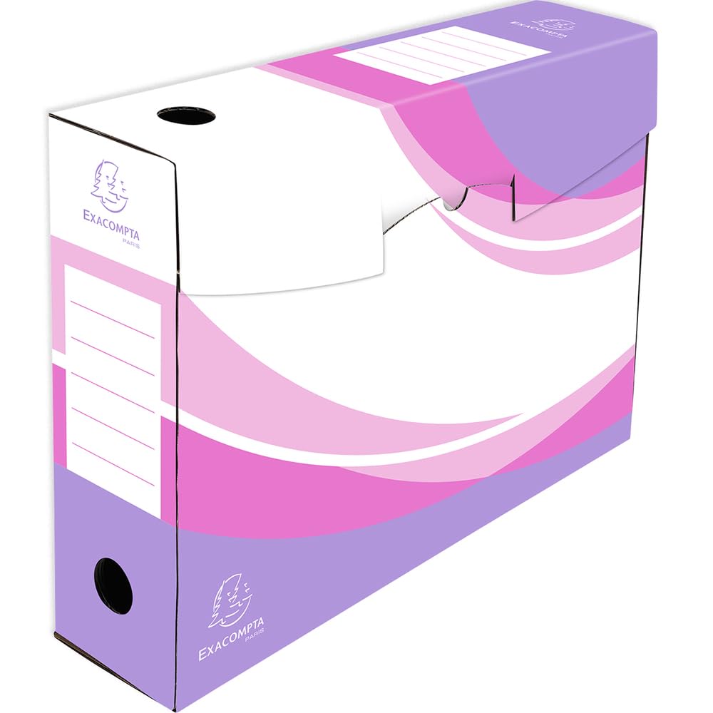 Exacompta 8 Confezioni da 5 Scatole Archivio Kraft A4 Dorso 80 mm Assortiti
