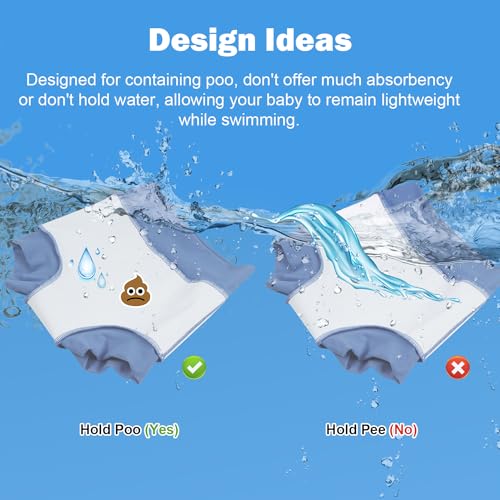 MOEMOE Baby Reusable Swim Diapers 3Pcs Comfortable Waterproof Baby Swim Diapers for Boys Swim Lesson 4T3