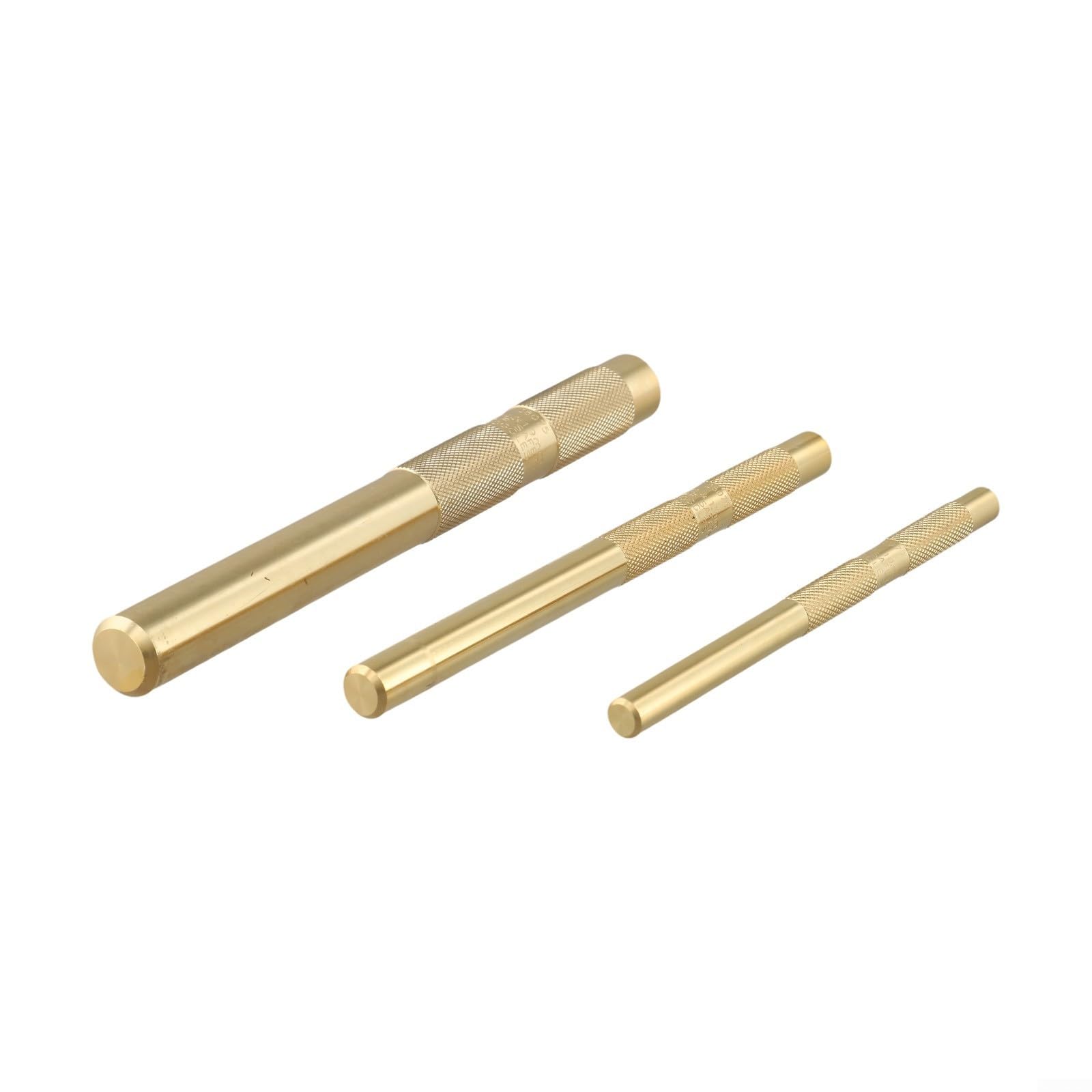 Juego de herramientas de cincel de latón macizo que no daña, punzones de deriva multiusos de 3 piezas for trabajos de ingeniería, carpintería y mantenimiento de hardware