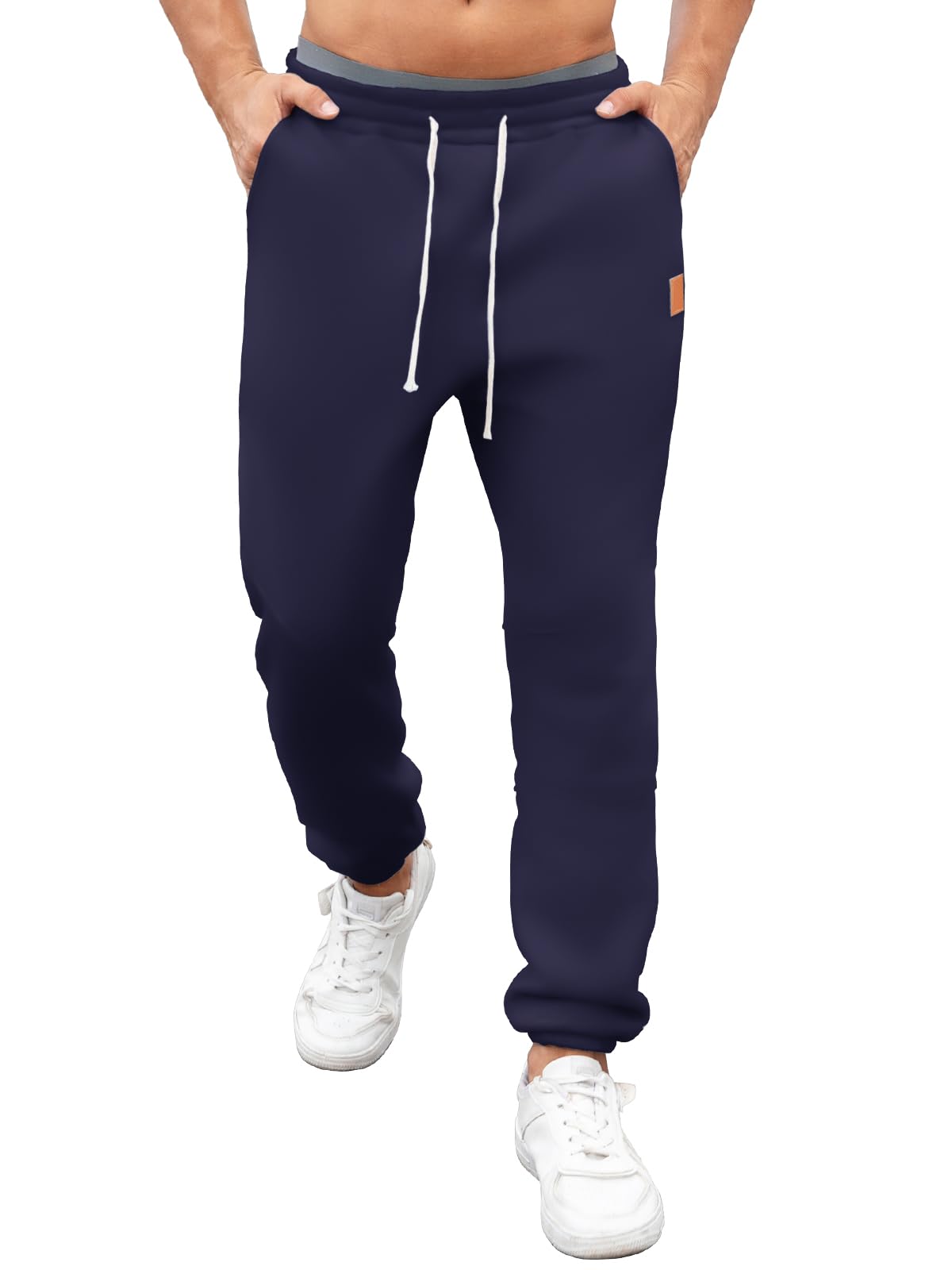 Vorvowry Joggingbroek voor heren, warm gevoerde thermische trainingsbroek, winter, lange fleecebroek, casual sweatpants, sportbroek met trekkoord en zakken, Kaki, XXL