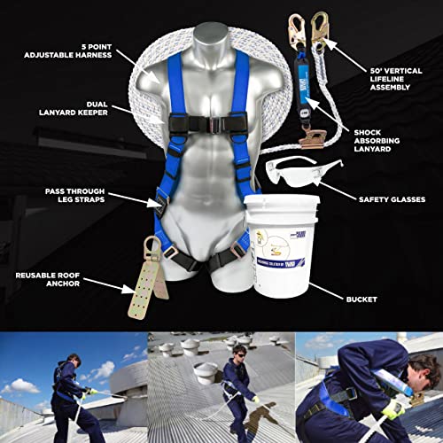 Palmer Safety A5501 Harness, 50Ft Vertical Rope And Anchor Set I Construction Fall Arrest Kit thumb #6