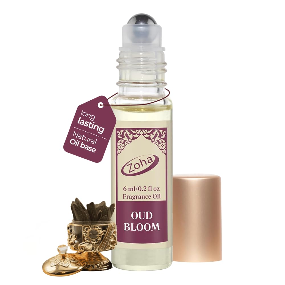 Zoha Oud Bloom - Oud Perfume for Men and Women, Alcohol Free Perfume Oil Roll On, Natural Clean Travel Size Parfum, 6ml Roller