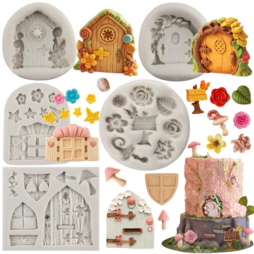 MYPRACS Juego de 5 moldes de silicona para decoración de pasteles, chocolate, caramelos, magdalenas, decoración de cupcakes, decoración de arcilla polimérica