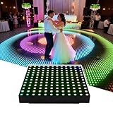 MOKA SFX Pixel Mapping Led Dance Floor Tiles Wireless Magnetic LED Floor Panels with Flight Case Customize Text & Pattern APP Control Tempered Glass for Club Wedding Stage Show 8x8FT(25PCS)
