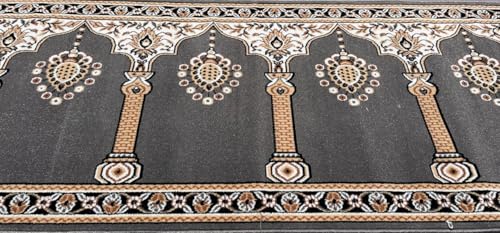 Image of Sifa Carpet Luxury Anti Skid Acrylic Zanamaj Prayer Carpet Rolls for Masjid and Gallery(Grey 4x50 Feet)