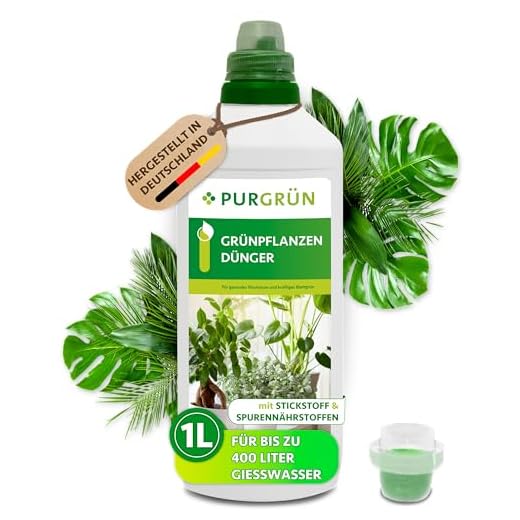 Purgrün® Grünpflanzen-Dünger 1 Liter – Fördert schnelles, gesundes Wachstum – Strahlend grüne Blätter dank Vollspektrum-Nährstoffen – Stärkt die Widerstandskraft – Für bis zu 400 Liter Gießwasser