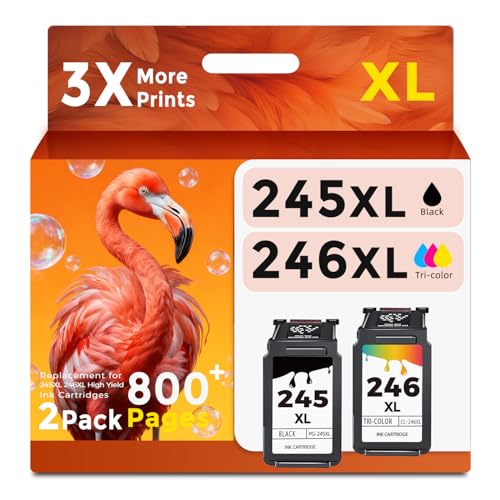 Ubinki 245XL 246XL Combo Pack Compatible for Canon Ink 245 and 246 XL to TR4500 MX490 MG2522 MX492 TR4520 TS3322 TR4522 TS3122 TS3300 MG2522 TS3320 TS3100 Printer Ink Cartridge PG245 CL246 243XL 244XL