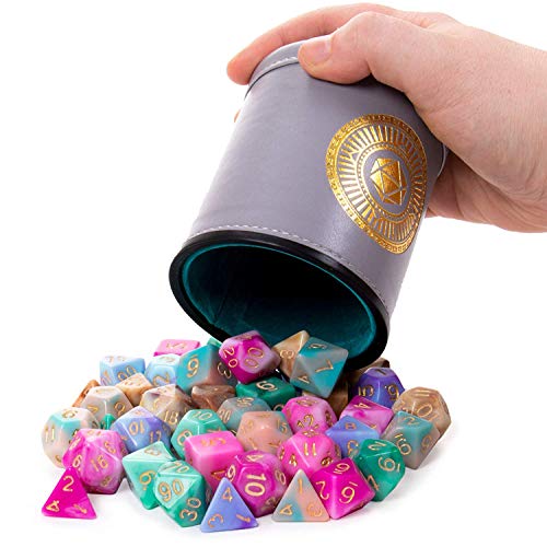 Wiz Dice GDIC-2404 Cup Of Illusion - 35 Polyhedral Dnd Dice & Dice Shaker Cup & Box For Storage (5 Set Of 7 Unique Colors) -Polyhedral Role Playing Dice In Unique Colors thumb #3