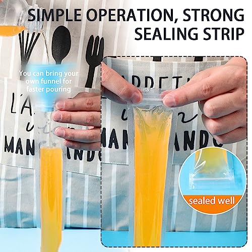 DKDDSSS 60PCS Ice Pop Moulds, Reusable Ice Pop Bags with Zip Seals for Healthy Snacks Juice, Yogurt, Tea, or Coffee - Image 3
