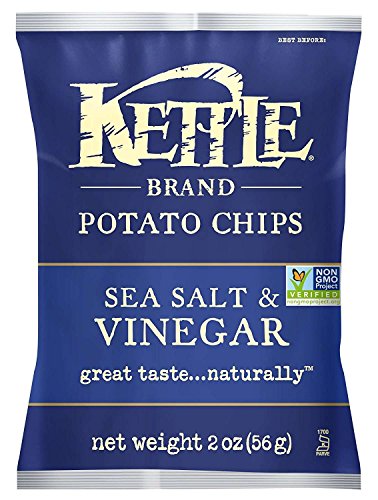 Image of Kettle Brand Potato Chips, Sea Salt & Vinegar Bags, 2 Ounce (Pack of 24)