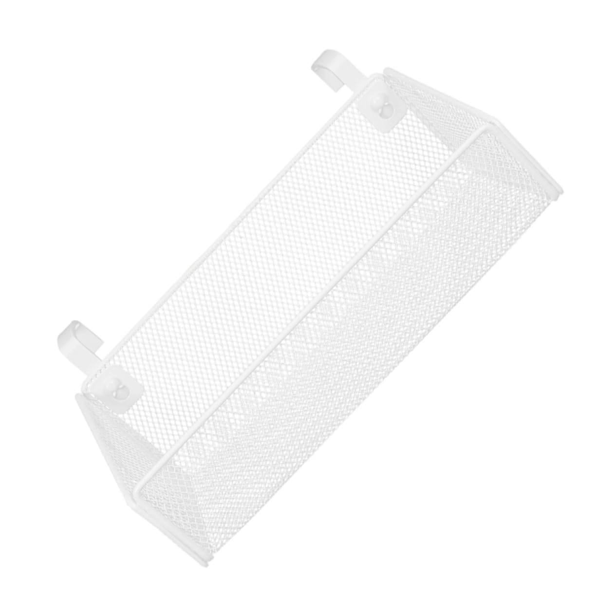 STOBOK Bedside Hanging Storage Basket Compact Metal Organizer with Hook for Bunk Bed and Dorm Essentials Easy No Drill Installation Integrated Phone Holder Versatile Storage for Bedroom