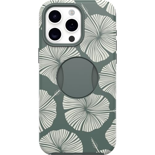 Custodia OtterGrip Symmetry Series per iPhone 15 PRO Max Impugnatura Integrata Si aggancia a MagSafe Bordi rialzati proteggono Fotocamera e Schermo elegante verde
