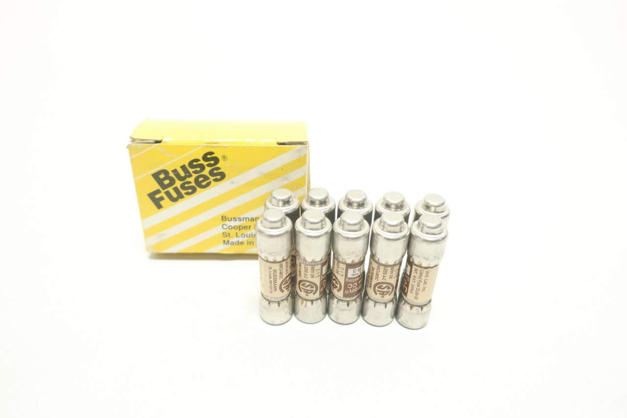 Cooper Bussmann KTK-R-3 Limitron - Fusibili a cartuccia classe CC 3A 600 V AC, confezione da 10