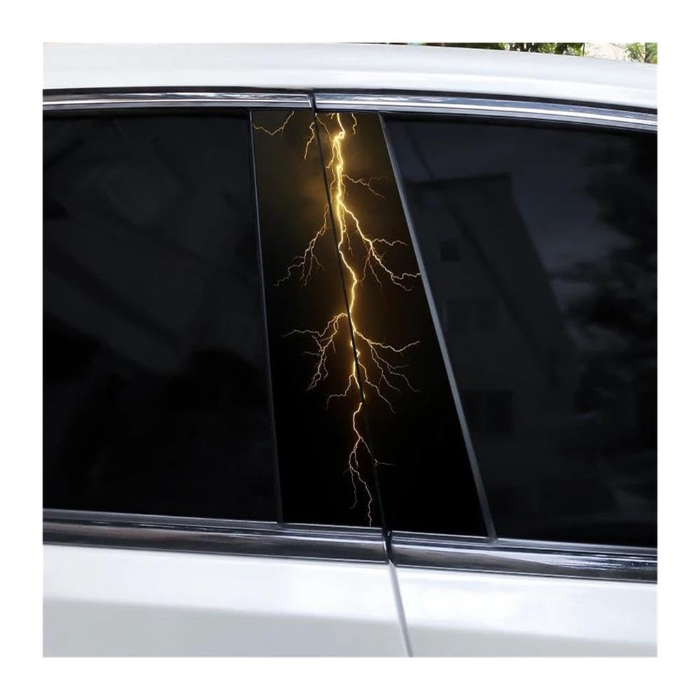Body Parts 2PCS Car Center Pillar Vinyl Waterproof Stickers Lightning DIY Car B-Pillar Decals(B)