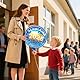 Deko Schulanfang Folienballon Einschulung, 4 Stück Schulanfang Luftballons Einschulung Deko, Helium Ballon Einschulung für Erste Klasse Kinder, Schultüte Ballon für Schulkind Jungen (Blau)