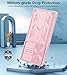 FNTCASE for Samsung Galaxy S23-Ultra Case: S22 Ultra Military Grade Shockproof Protection Mobile Case with Kickstand & Matte Textured Rugged TPU Shell | Drop Proof Protective Phone Cover Pink