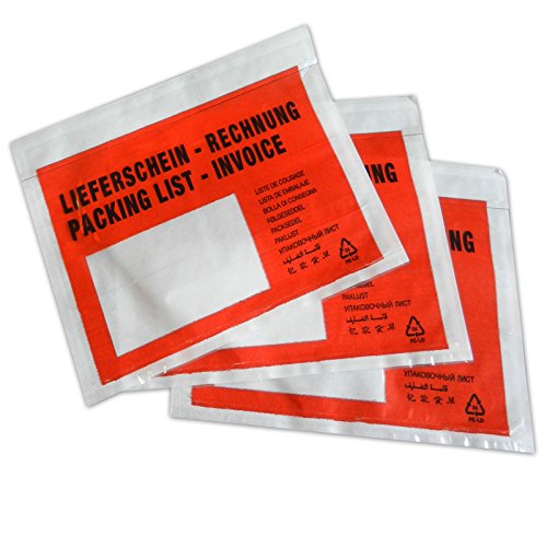 Preisvergleich Produktbild 1000 Dokumententaschen (Lieferschein / Rechnung) 228 x 162 mm / DIN C5 / Selbstklebend mit Fenster