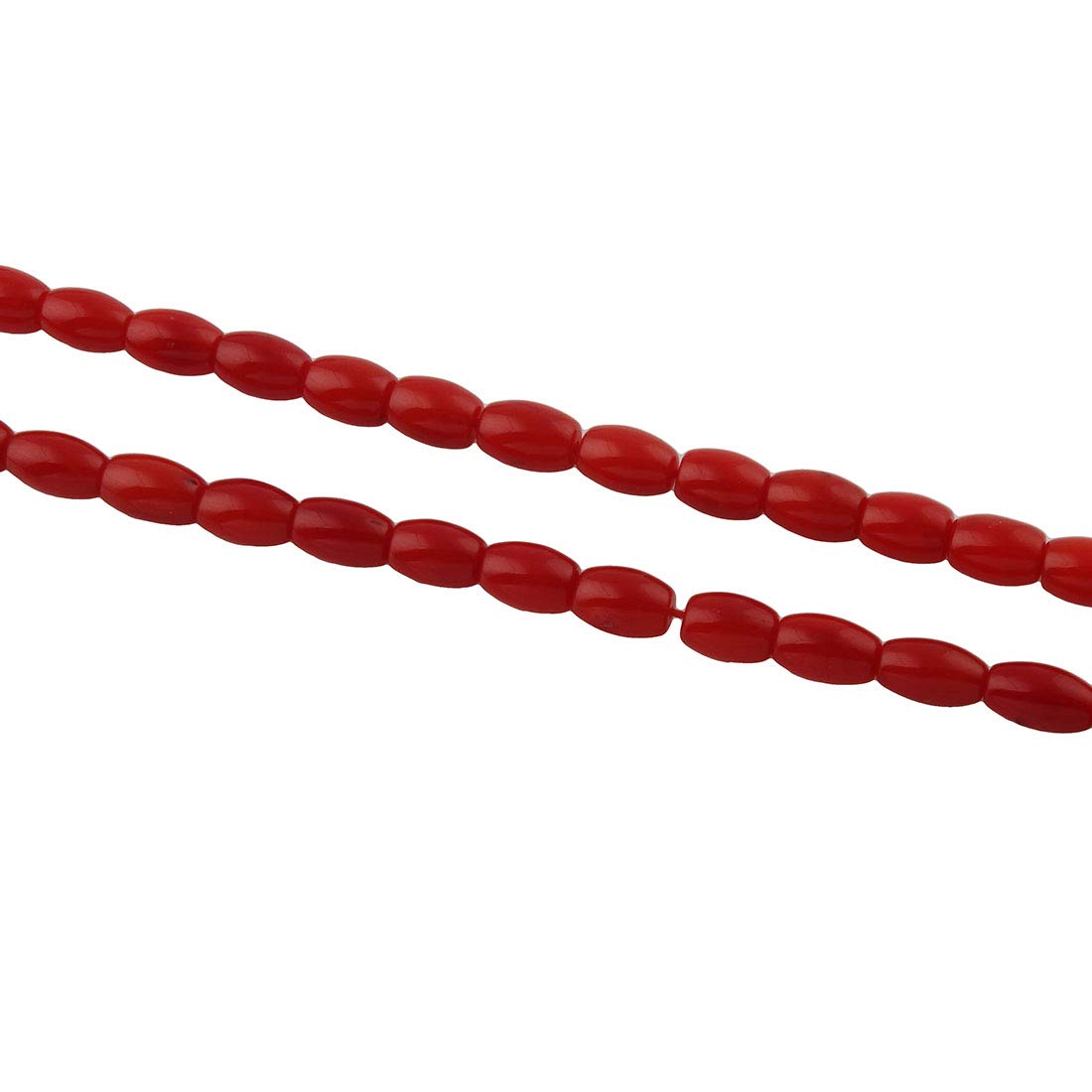 Perlin G116 Natural Coral Gemstone Beads 6 mm x 4 mm Oval Shape Semi-Precious Stone Pack of 20 Gemstones Jewellery Beads for Threading Jewellery Making - Image 3