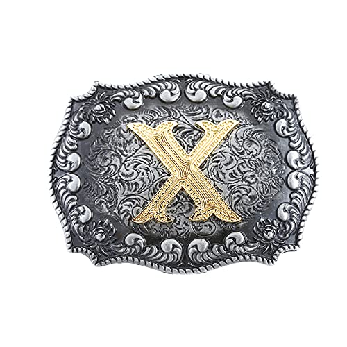 Image of HUABOLA CALYN Belt Buckle Men, Western Cowboy Rodeo Small Alphabet Letter ABCDMRJ to Z Initial Belt Buckles for Women