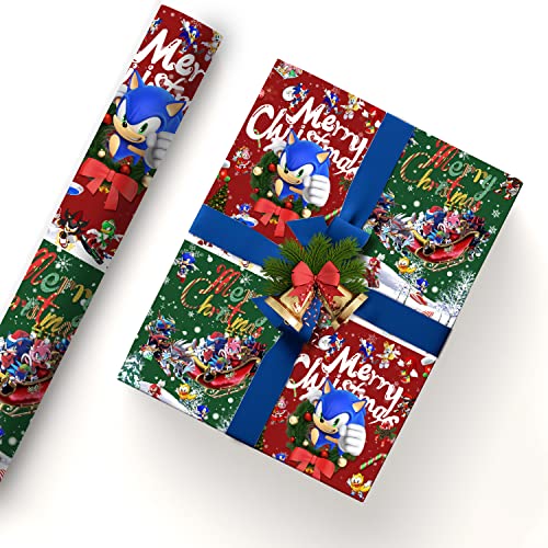 InThink Pack of 5 Sonic Christmas Gift Wrapping Paper 51x75cm Sonic, Knuckles, Tails, Shadow and