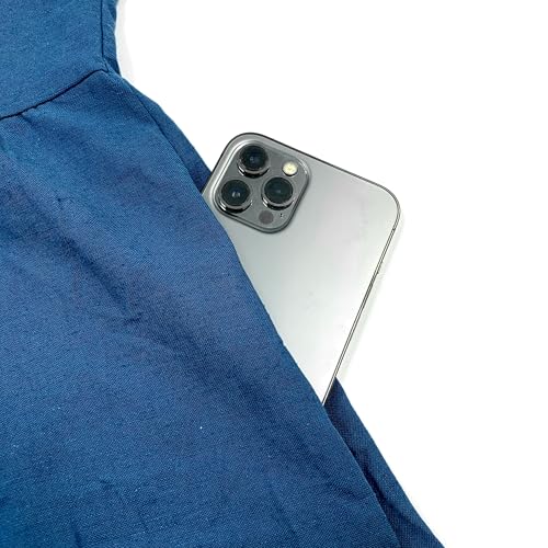 Image of BIRW Cotton Linen Dresses for Women 2025 Summer Casual A Line Flowy Dress Beach Vacation Midi Gauze Dress with Pockets