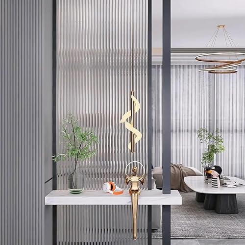 Image of WOO Home Frosted Glass Window Film & Stickers (24 X 60 Inchs) Privacy Window Cover for Home & Office - Easy Apply, UV Protection, Removable Decorative Film (Fluted Film 2 X 5 SQFT)