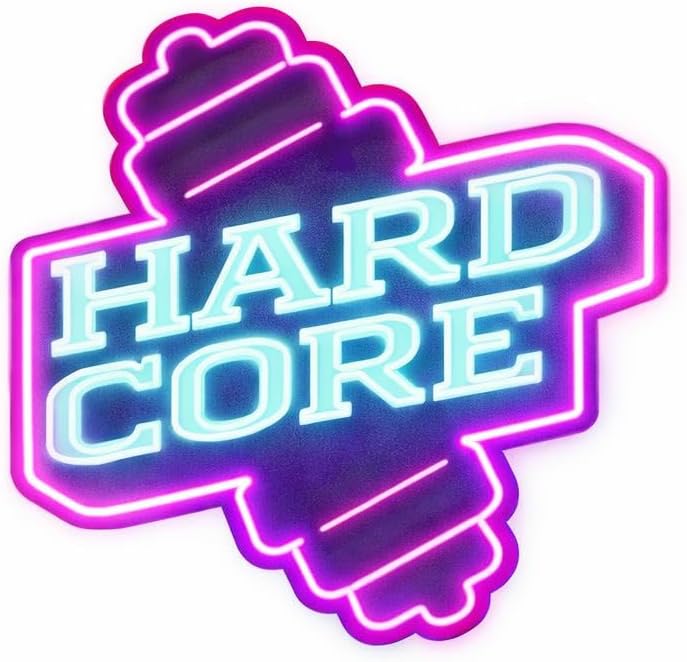 Urbalabs Nutrition Hardcore Dumbbell LED Neon Sign Dimmable USB Wall Art Decor 40in Remote & Hangin