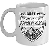 NA Spaß Neuheit Wandern Keramik Kaffeetasse, Berge, Klettern, Aussicht, Weiß