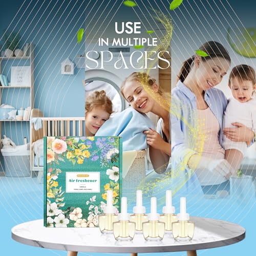 Image of Plug In Air Freshener Refills for Home, 6 Count Plug Refill | Baby Powder Summer Scents for Bathroom & Office, Compatible with Air Wick & Glade