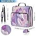 Boccsty Cute Unicorn Head Rainbow Zipper Binder 3 Ring Binders Expanding File Folder Multi-Pocket Zipper Binder Organizer for School Shoulder Strap and Handle