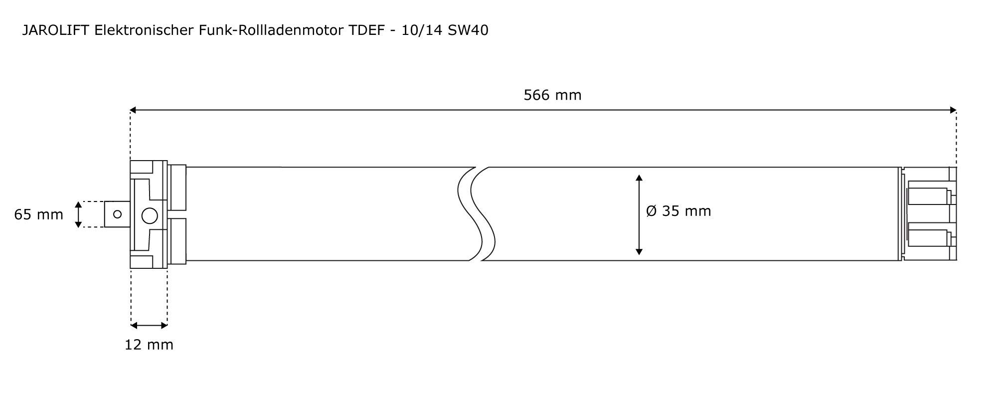 jarolift 1x Motor Tubular Electrónico para Persianas TDEF 10 Nm/14, Incluye Mando a Distancia de 4 Canales con Timer Integrado TDRCT 04