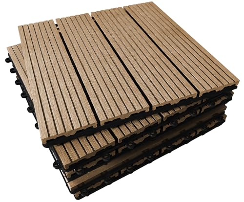 Click-deck - Baldosas de composite para patio, balcón, terraza, jacuzzi, juego de 6 unidades