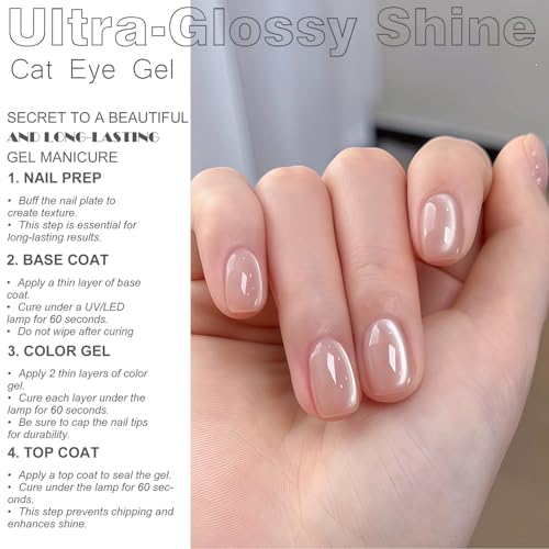 Esmalte de uñas gel Vishine Glassy Cat Eye 16ml Nude miniatura 3