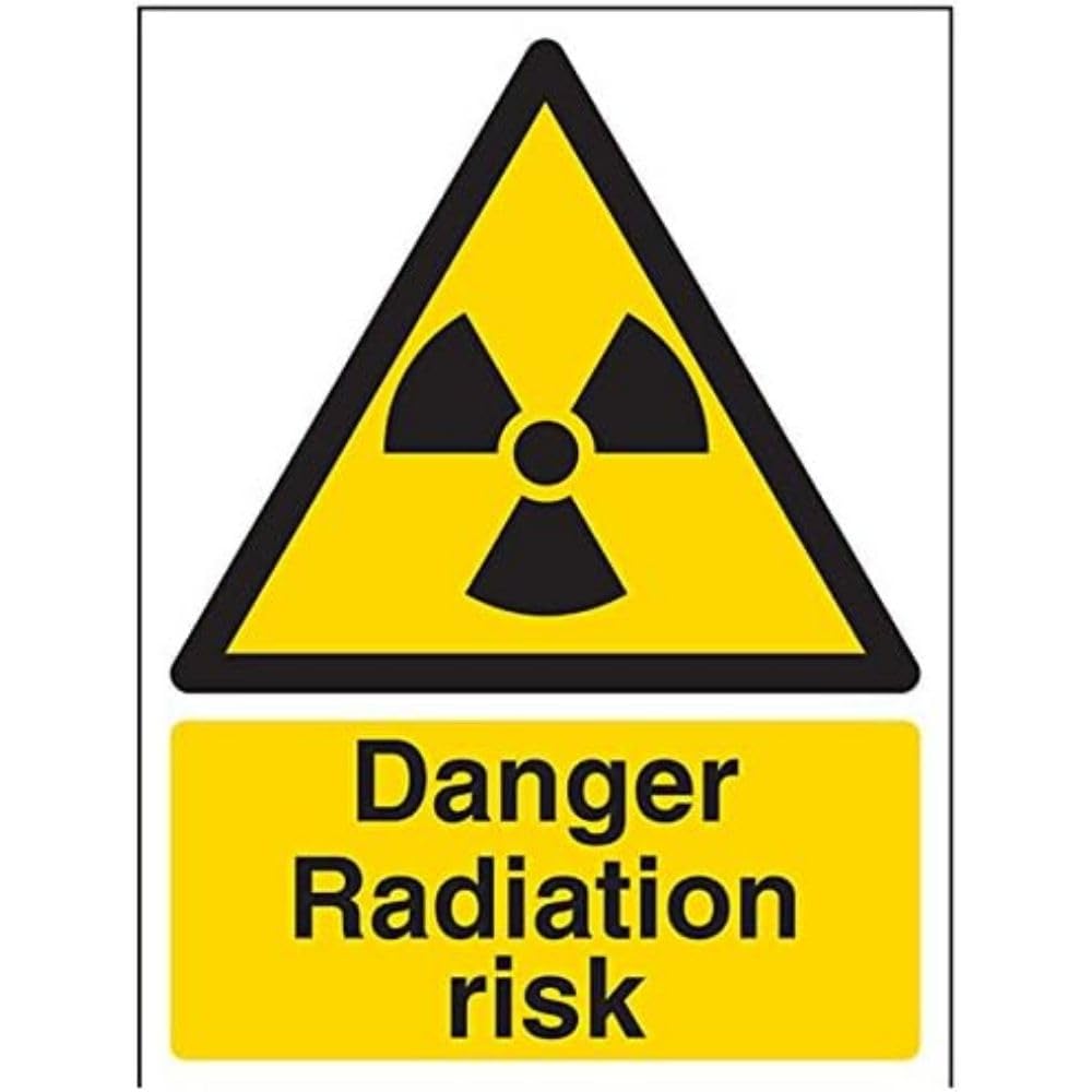 V Safety Danger Radiation Risk Warning Sign - 150mm x 200mm - 1mm Rigid Plastic