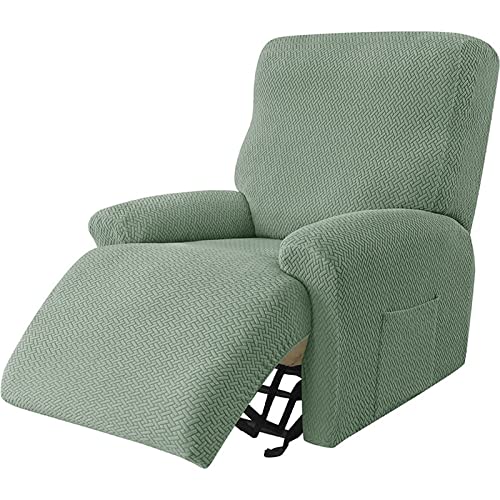 uyeoco Funda de Sillón Relax Reclinable 4-Piezas Elástica Spandex Completo Protector para Sillón Reclinable 1 Plaza Funda de Sofá Antideslizante Funda para sillón Reclinable Protector para Sillón