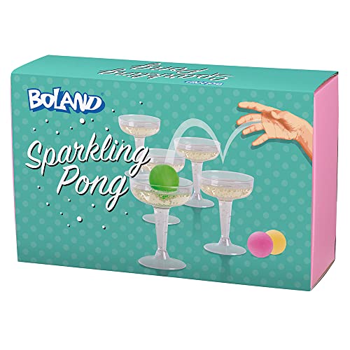 Boland 30851 - Trinkspiel Sparkling Prosecco Pong, Becher und Bälle, aus Kunststoff, Party, Spaß, Trinken, Geburtstag