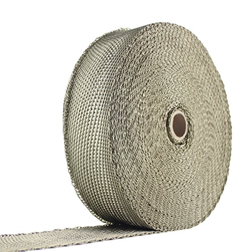 Image of Exhaust Pipe Wrap, Heat Shield Tape in: Fiberglass, Basalt (Titanium), Vermiculite or Foil Faced.
