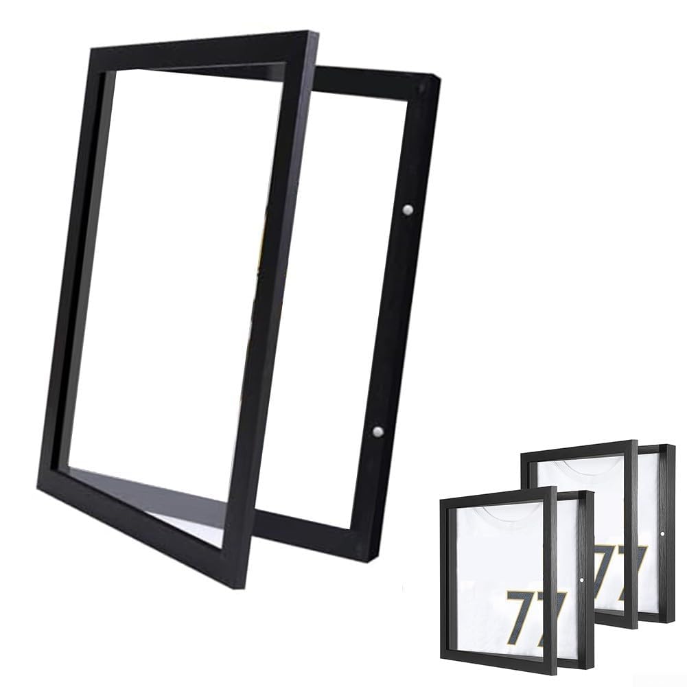Cornice in legno per maglietta da calcio, cornice shadow box resistente ai raggi UV per magliette e maglie, adatta per la decorazione di casa e ufficio (14 * 18 pollici / 35,5 x 45,7 cm)