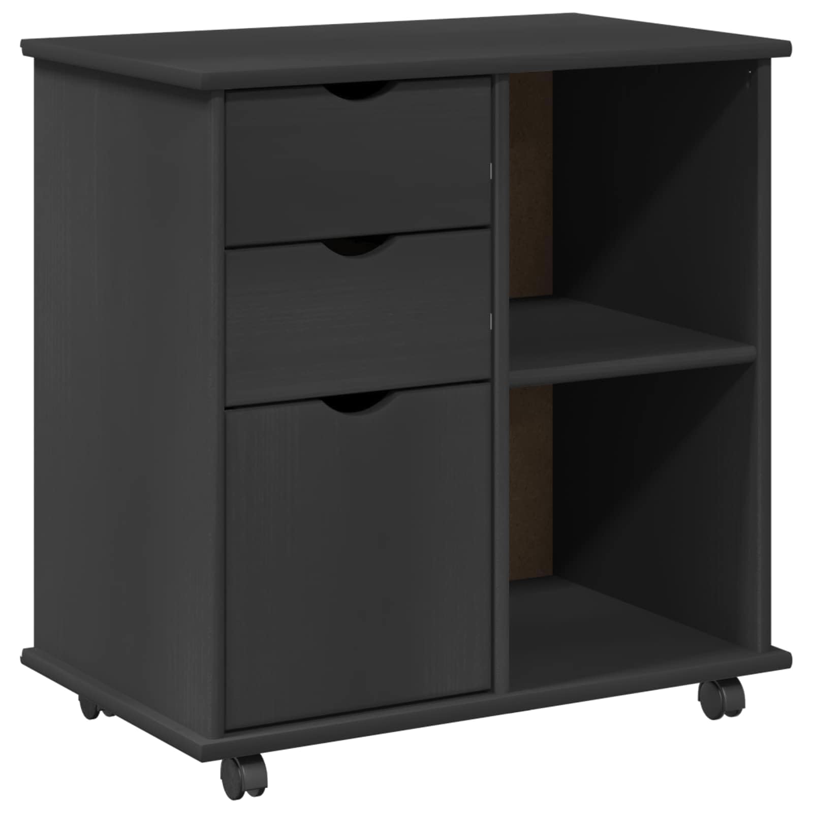 vidaXL Rolkowa szafka 63,5 x 39 x 65,5 cm Lite drewno sosnowe Szary
