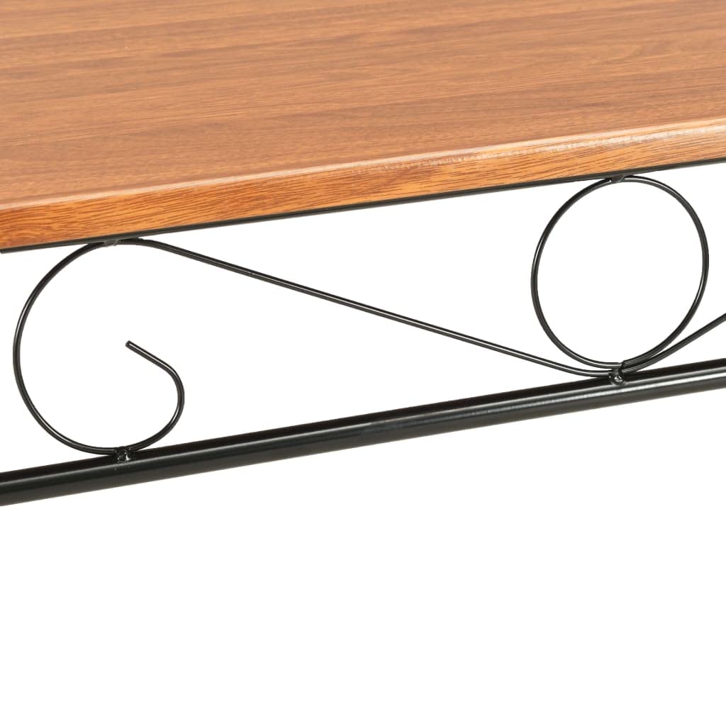 Mesa de comedor marrón 120 × 70 × 75 cm MDF con marco de acero, mesa de comedor industrial, estable, pequeña mesa de cocina, fácil de montar, superficie lisa resistente