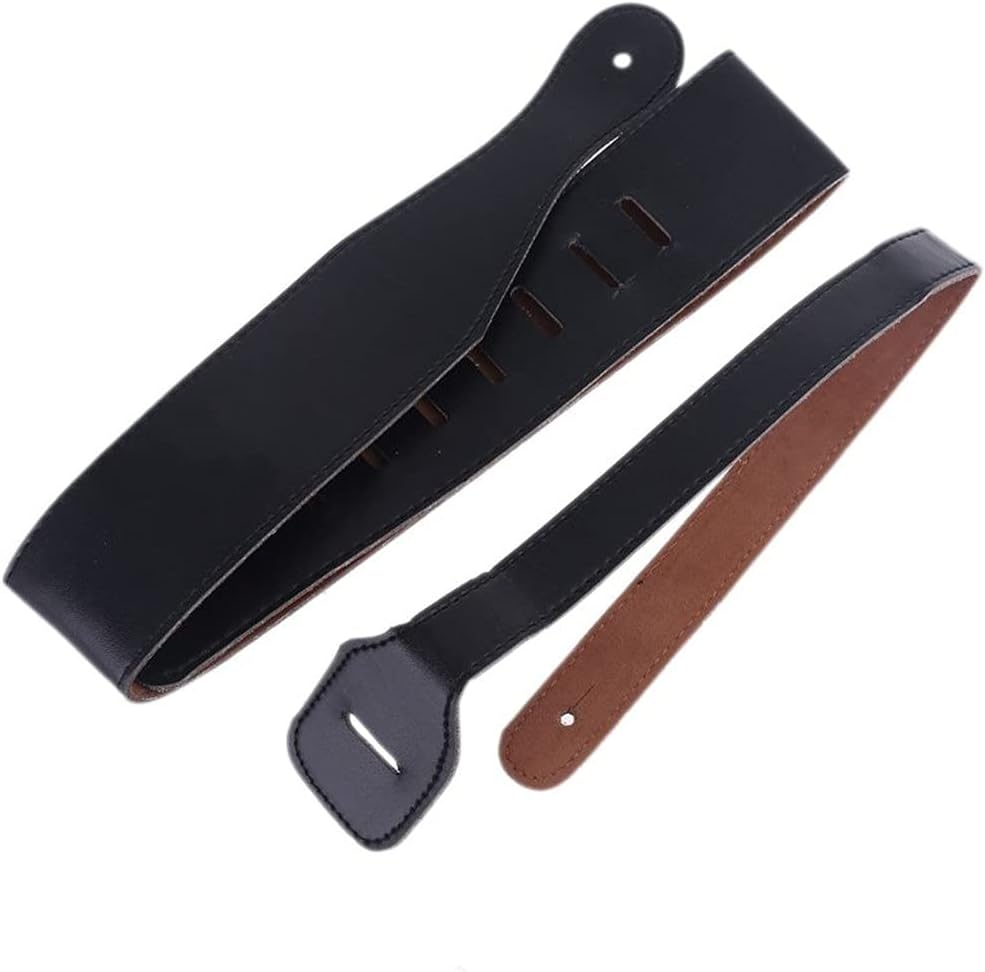 JSEIAJB Adjustable Soft PU Leather Thick Strap for Electric Acoustic Guitar Bass Black Accessories
