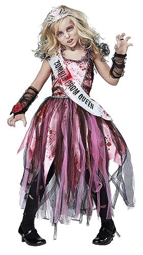 Disfraz infantil Reina del Baile Zombie rosa/negro