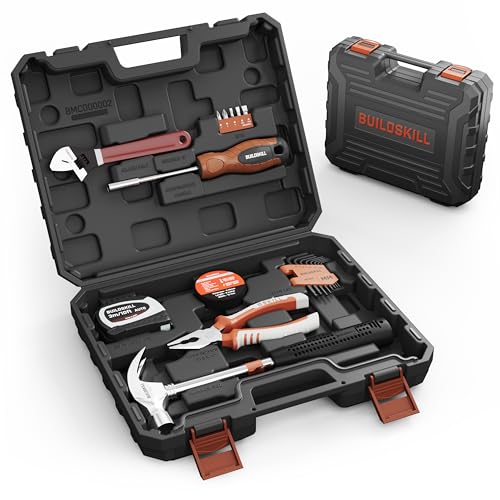 Image of Buildskill Intermediate Tool Kit for Home Use Multipurpose, Compact Tool Set, Portable Tool Box With All Tools, Hardware Items For Home, Screw Driver Tool Set Kit, Tool Box For Home Use (Set of 19)