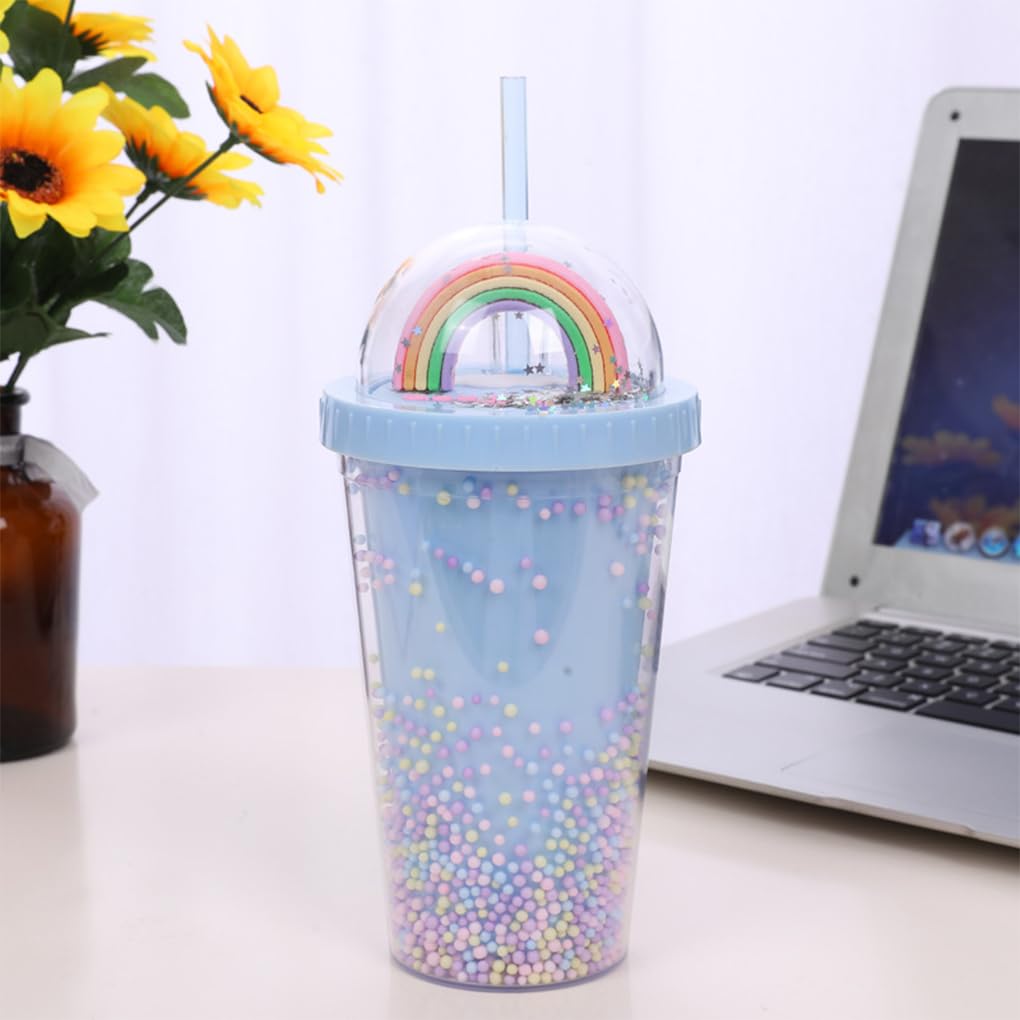 3er-Set, leicht zu reinigende Wasserflasche, hält den ganzen Tag über hydratisiert, Outdoor-Aktivitäten, Kunststoff-Wasserflasche mit Strohhalm, rosa