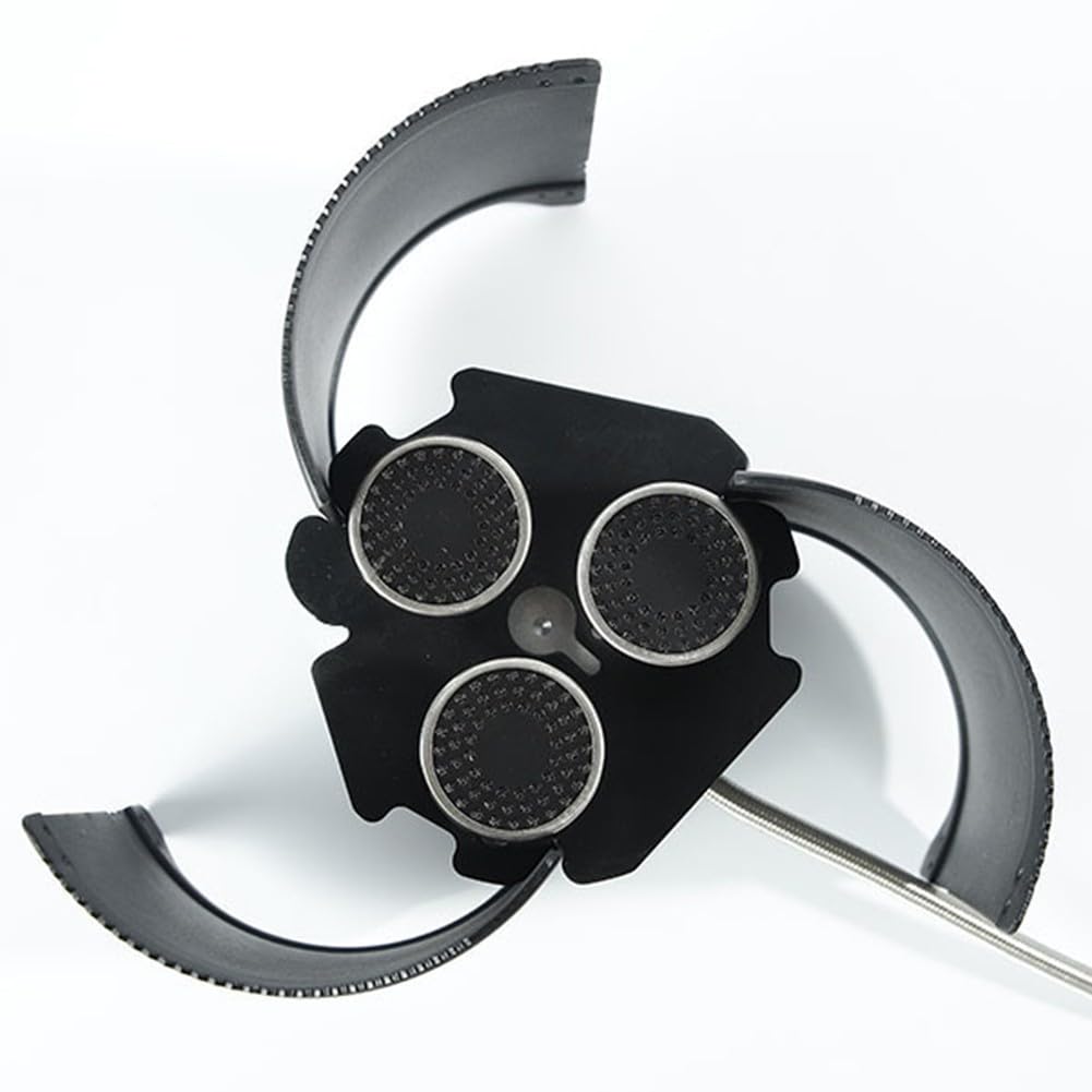 Fornello da campeggio pieghevole antivento da 5000 W, bruciatore portatile da esterno con 3 supporti in ceramica per zaino in spalla, nero