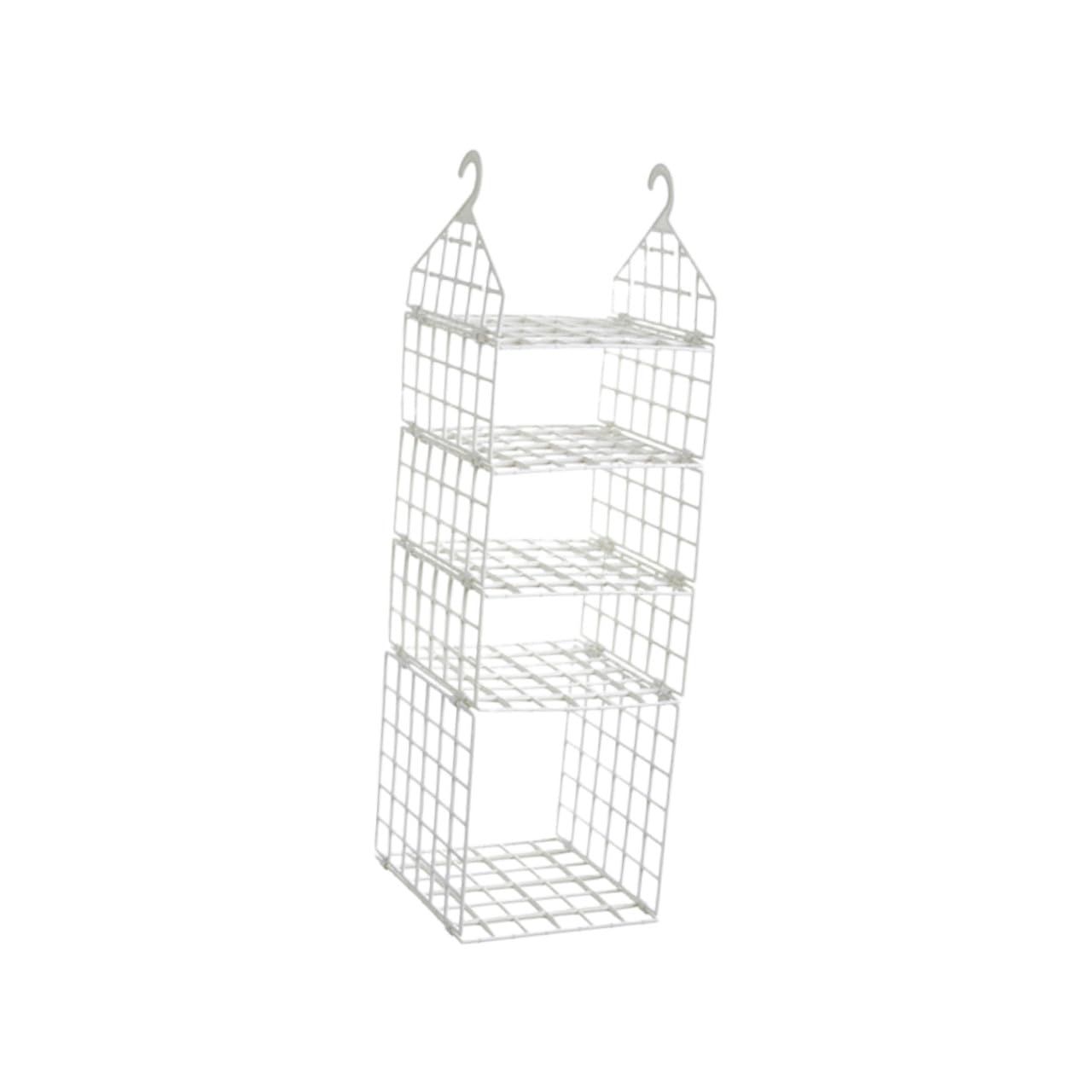 STOBAZA Organizador Diseño Ventilado Plegable Colgante de Armario Blanco de Plástico PP y Ganchos Multi Capas para Ropa, Sombreros y Suéteres Adecuado para Dormitorio