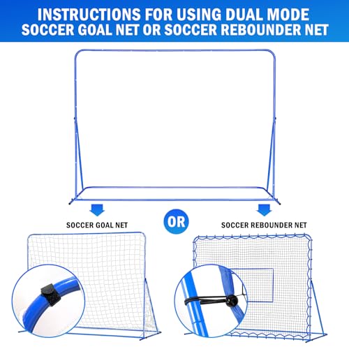Image of 8x5.9FT Dual-Mode Soccer Goal & Rebounder Net,Premium Durability for Intense Shooting Training,Quick-Switch Angle Soccer Training for Control,Passing Practice,Easy Setup Soccer Gifts for Teen Adult